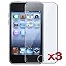 GTMax Premium Reusable LCD Screen Protector with Lint Cleaning Cloth for iPod Touch 1G - 3 Pack - Clear