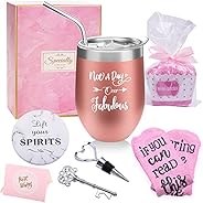 Yorktend Not a Day Over Fabulous Tumbler - Fun Birthday Gifts for Women - Funny Birthday Gifts Ideas for Her, 