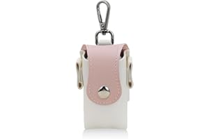 Afitlulu Color Blocked Golf Pouch, Portable Golf Ball Bag with with Hooks and 4 Ball Slots, PU Leather Funny Golf Ball Holder