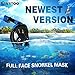 WSTOO Full Face Snorkel Mask,Advanced Safety Breathing System Allows You to Breathe More Fresh Air While Snorkeling,180 Panoramic Anti Fog Anti Leak Foldable Snorkel Mask for Adult and Kids