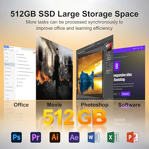 SUKOTOP 27 Inch All in One PC Ryzen 5 7640HS (up to 5.0GHz) 6 Core Processor Computer All in One 16GB RAM 512GB SSD with Webcram WiFi6 Bluetooth5.3 Wired Keyboard & Mouse