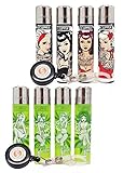 Bundle - 10 Items - Pinup Girl Clipper Lighter Collection with RPD Lighter Lassos