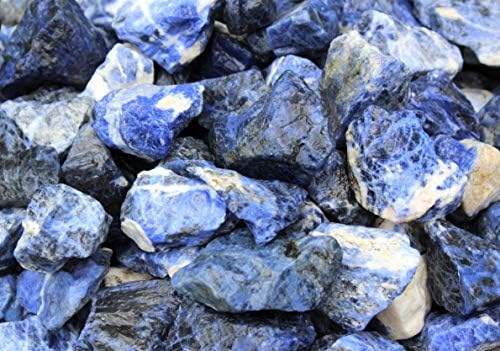 Rainbowrecords239 - Natural Rough Sodalite - 1/2 Lb Bulk Lots of Raw Stones, Rocks, Minerals for Tumbling, Cabbing, 8 Ounces