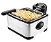 Chefman 4 Liter Deep Fryer w/Basket Strainer Perfect for Chicken Shrimp, French Fries & More, Cool Touch Handles, Removable Oil Container & Rotary Knob for Adjusting the Temperature, Stainless Steel