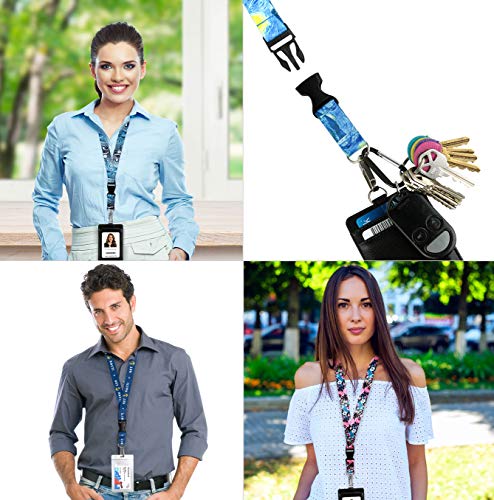 3-Pack Assorted Designs Lanyards with ID Holder & Key Ring for Keys, Cruise Ship Card, Teachers, Nurses. Waterproof Clear ID Badge Case. Essential Cruise Ship & Work Accessories. Floral Classics - Thumbnail 4