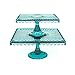 Loire Glass Square Cake Stand - Blue