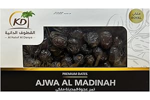 Al Madina Ajwa Dates - Premium Quality - 2.2lb (1000g) - Imported from Madinah Munawwara, Saudi Arabia - Ramadan Gift Box - F