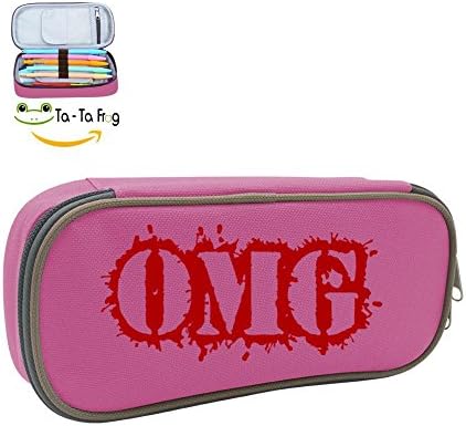 Ta-Ta Frog OMG Boy's&Girl's Canvas Multifunction College Student's Pencil Case Pink