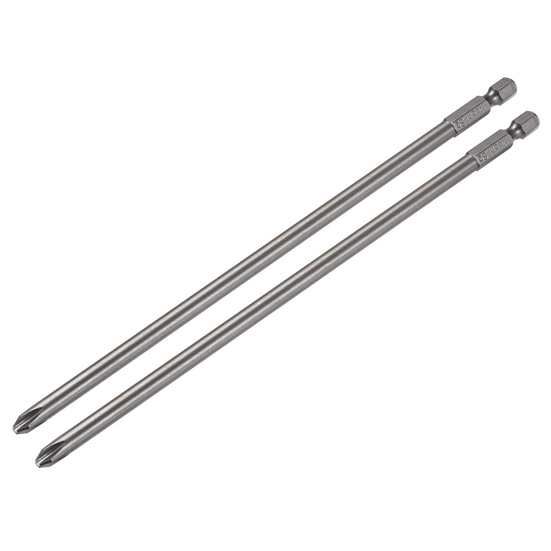sourcing map 1/4-Inch Hex Shank 200mm Length Phillips Cross 6PH2 Magnetic Screw Driver S2 Screwdriver Bits 2pcs