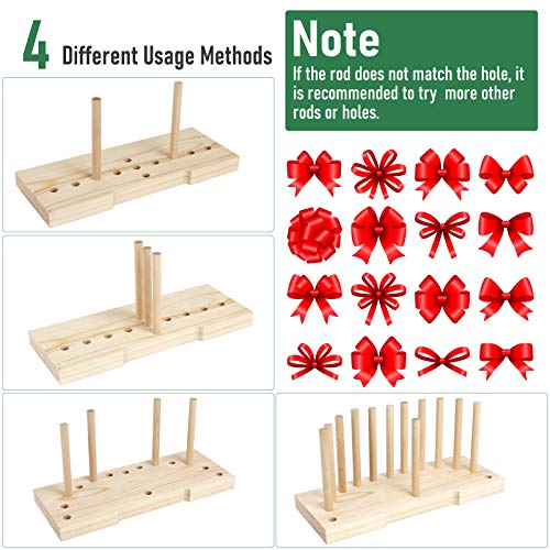 Creproly Bow Maker for Ribbon Wreaths, 2in1 Double Sided Wooden Hair