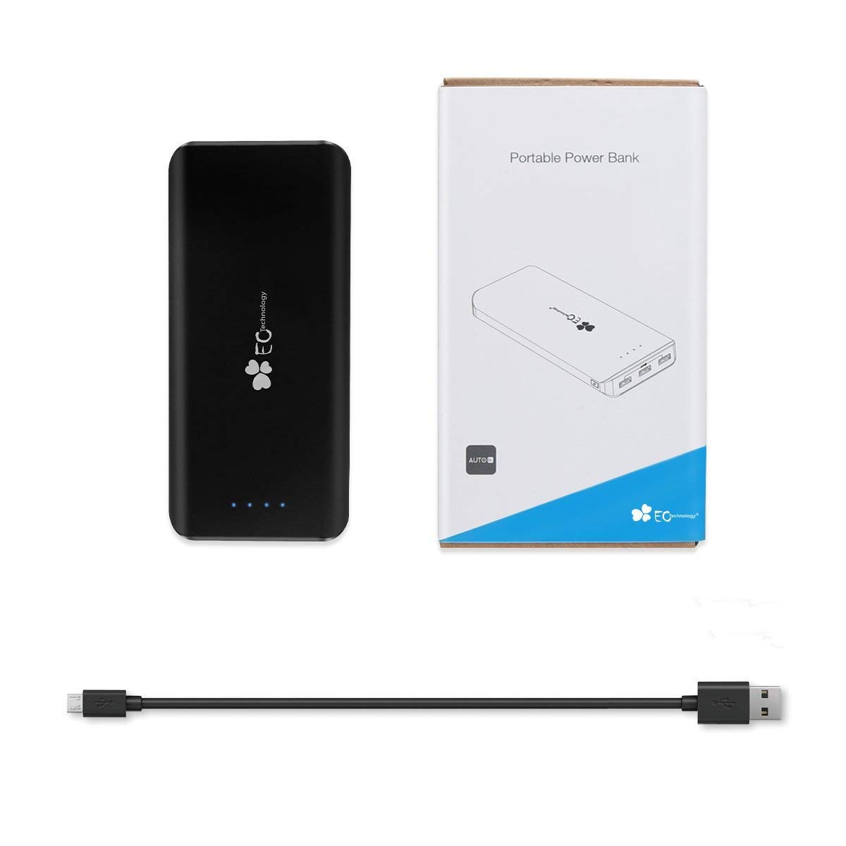 EC Technology 26800mAh Power Bank Ultra High Capacity External Battery 3 USB Output and Dual Input External Battery Pack With AUTO IC Portable Charger for iPhone, iPad, Samsung, Nexus, HTC and More - Black & Red