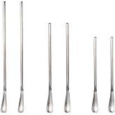 Lomoker 6 Pcs Coffee Stirrers, 3 Sizes Reusable Coffee Stir Sticks (5'', 6.3'', 8.7''), Stainless Steel Stirring Spoons for Espresso & Iced Tea, Silver