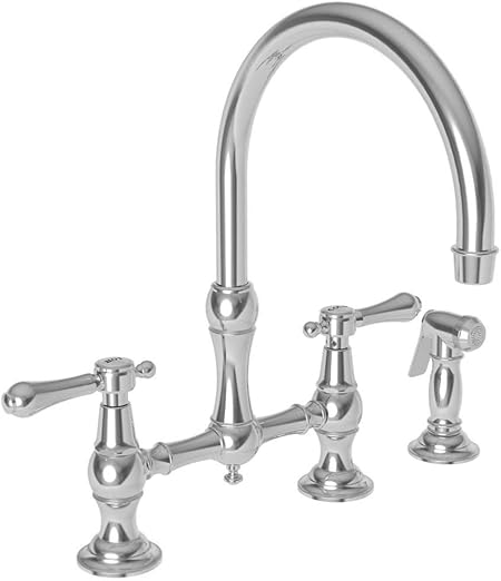Kitchen Bridge Faucet With Side Spray 9458 Polished Nickel