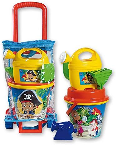 Mind Tools 14pc Pirate Beach toys w/ Trolley Set Bundle - Made in Italy