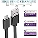 USB to Micro USB Cable Charger Pack 2 Extra Long 10FT Android Charger Fast Charge, Power Cord for Samsung Tablet Charger/Galaxy S7 S6 Edge/S5/LG Phone, High Speed Charging Cables for PS4/Kindle-Black