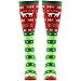 Gmark Multi Color Fancy Design Holiday Socks, Women's Winter Snowmen Lovely Cozy Knee High Stockings Fuzzy Thick Padding Socks for Christmas Gift 2-Pair