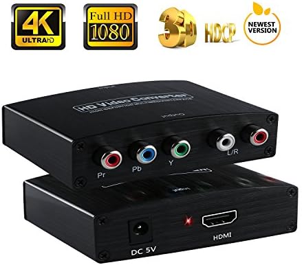 HDMI to YPbPr Component, NewBEP 4K HDMI to RGB Converter Adapter with Power Supply | Video and R/L Audio Output for Macbook Apple TV Amazon Fire TV Blu-Ray DVD PS4 Xbox Wii Etc