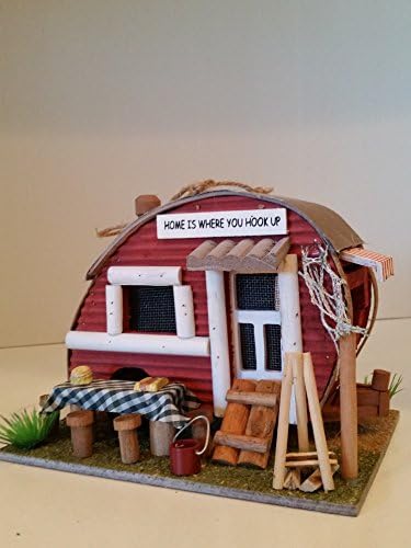 Backyard Camper Birdhouse has the look of a Backyard Camper! Create a comfy home with this cozy wood Birdhouse.