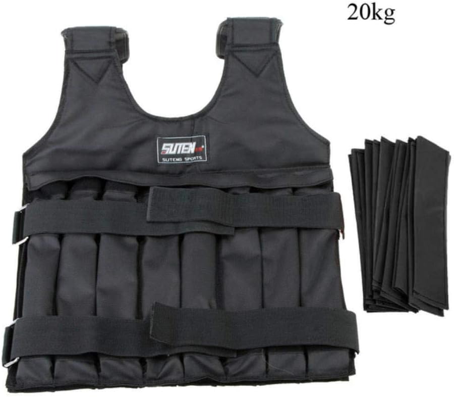 IDJ Adjustable Weighted Vest Max Loading 50kg Weight Jacket Exercise Boxing Training Waistcoat Workout Fitness Equipment,20KG