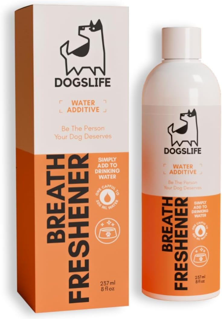 DogsLife Dog Breath Freshener | Stop Bad Dog Breath! Dental Water Additive 237ml | Anti Plaque Anti Tartar Dog Mouthwash | Natural Dog Oral Care 237ml