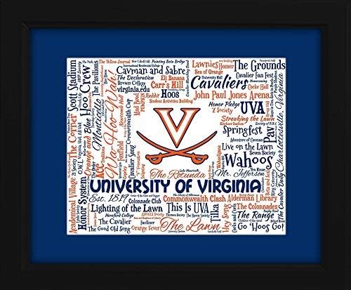 University of Virginia (UVA) 16x20 Art Piece - Beautifully matted and framed behind glass