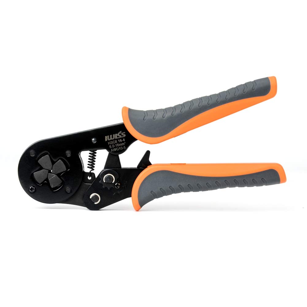 IWISS Crimper Plier HSC8 16-4 Self-adjustable Crimping Tools Used for 6.0-16.0mm2 (AWG10-5)Cable End-sleeves