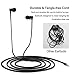 Earbuds, Vogek Tangle-Free Flat Cord Ergonomic in-Ear Headphones with Dynamic Crystal Clear Sound, Earphones with S/M/L Eartips Compatible with Samsung, Android Phone and More-Blackthumb 2