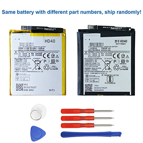 E-yiiviil Replacement HD40 Battery compatible with Motorola Moto Z Force 2nd Moto Z2 Force XT1789-01 3.8V 2700MAH E-yiiviil Replacement HD40 Battery compatible with Motorola Moto Z Force 2nd Moto Z2 Force XT1789-01 3.8V 2700MAH