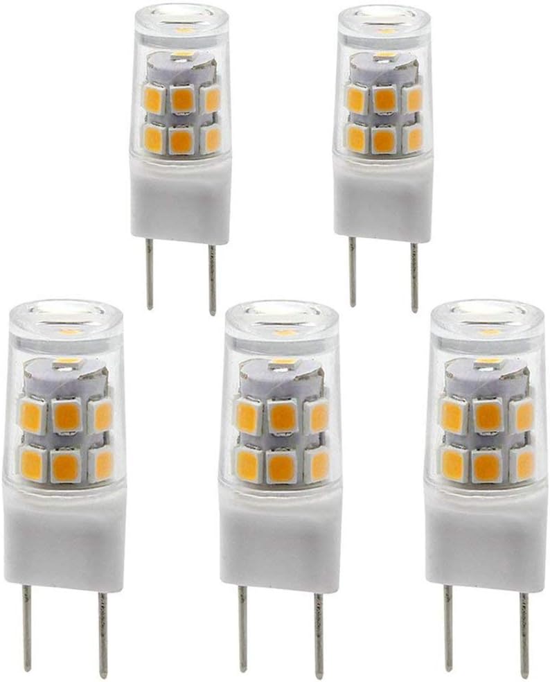 Ziyi 5-pack G8 LED Bulb 120V - T4 G8 Base Bi-pin Xenon JCD Type LED Halogen Replacement Bulb 50W Equivalent Warm White 3000K … (Watts Warm)