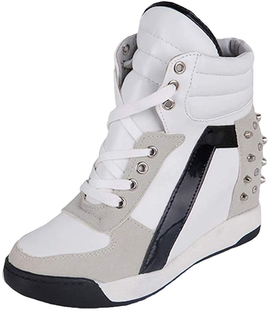 white heeled trainers