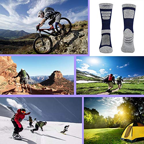 OBKJJ 5Pairs Men's Multi Performance Cushion Crew Socks for Outdoor Recreation Performance Trekking Climbing Socks - Thumbnail 6