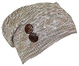 D&Y Women's Loose Knit Variegated Lightweight Skull Cap W/2 Buttons (One Size)