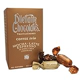 Coffee Trio TruffleCremes in Dark & Milk Chocolate - Mocha, Latte & Espresso - 10oz Gift Box - by Dilettante (3 Pack)