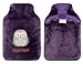 2 Liters Classic Rubber Hot Water Bottle & Luxurious Cozy Faux Fur Cover Set (Purple Owl/Purple Bottle)