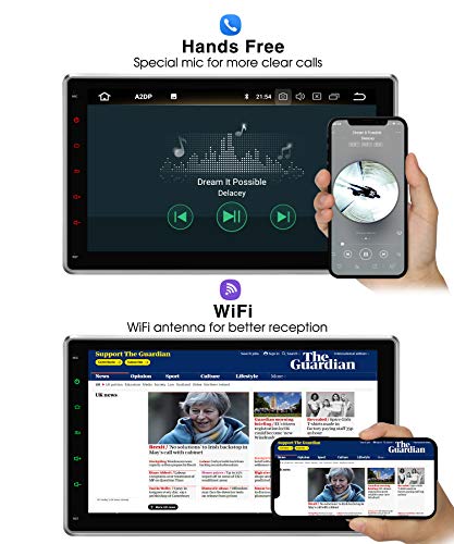 PUMPKIN 10.1 Inch Single Din Android 9.0 Car Stereo with GPS, WiFi, Support 128GB USB, Backup Camera, Android Auto, Detachable IPS Touch Screen, 1 Din 2 Din Universal - Thumbnail 2