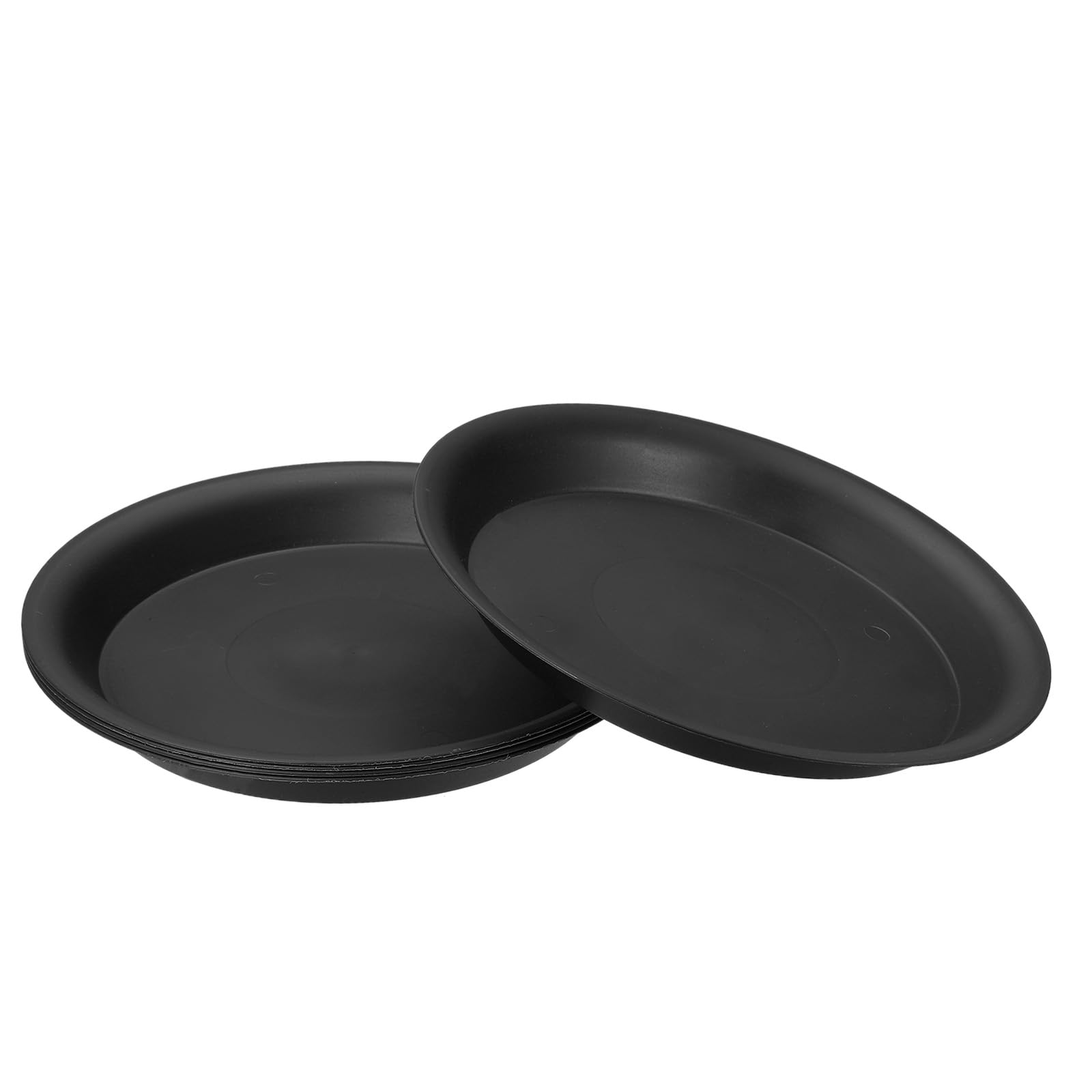 PATIKIL 10 Inch Plant Saucer Tray, 5 Pack Plastic Drip Tray Round Collects Excess Water Flower Pot Drainage Trays for Heavy Indoor Outdoor Pan, Black