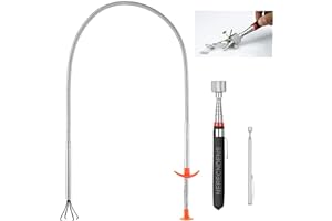 NERECNDENS 3 Pack Pick-up Tool Set - Extendable Magnetic Pick Up Tools and Flexible Grabber Claw - Retrieving Telescoping Magnet Pickup Tools - Flexible Extra Long Reach Bendable Curve Grabber with 4 Claws