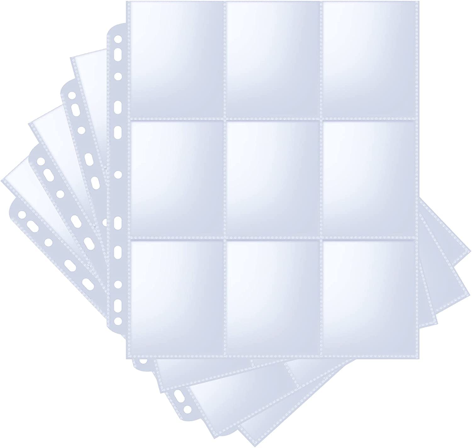 Mytlp Trading Card Sleeves 540 Pocket, Clear Polypropylene, 11 Holes, Fits 3 Ring Binder, MTG, Sport, Game Cards