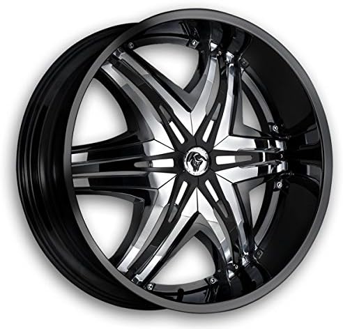 22" Inch Diablo Elite Black with Chrome Inserts Wheels &amp; Tire Package | LEXANI FORGIATO ASANTI GIOVANNA CAMARO CHARGER 300C BMW X5 X6 RANGE ROVER