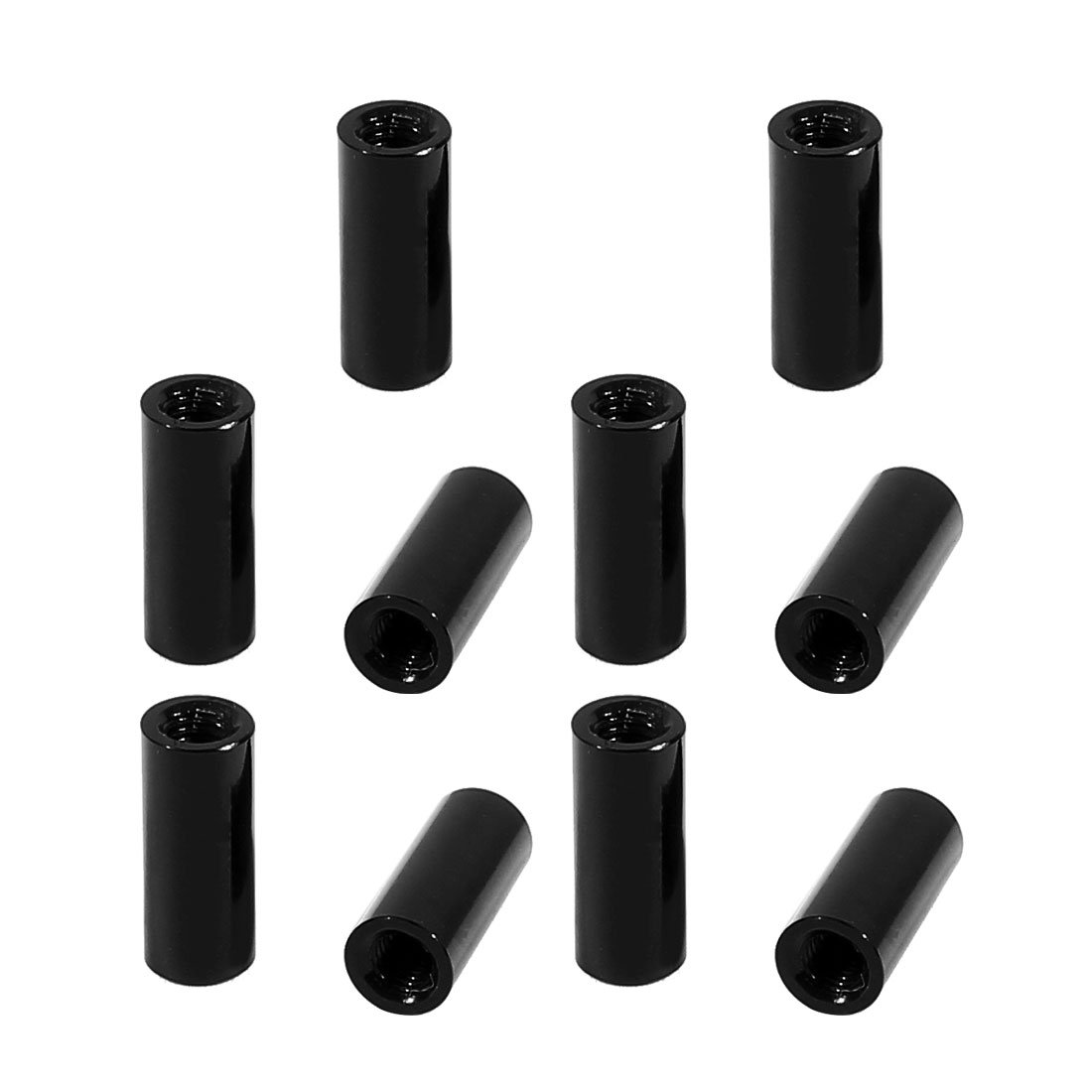 Sourcingmap 10Pcs M3 x 12mm Round Aluminum Column Alloy Standoff Spacer Stud Fastener for Quadcopter Black