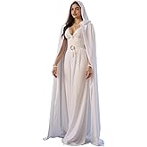 HOMELEX Black Witch Velvet Cloak Halloween Hooded Cape Queen King Robe Outfit Renaissance Medieval Costume