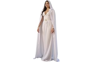 HOMELEX Black Witch Velvet Cloak Halloween Hooded Cape Queen King Robe Outfit Renaissance Medieval Costume