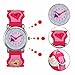 Zeiger New Fashion Toddler Children Kids Girls Watches Ages 5-10 Time Teacher, Cartoon Pattern 3D Band (Pink)