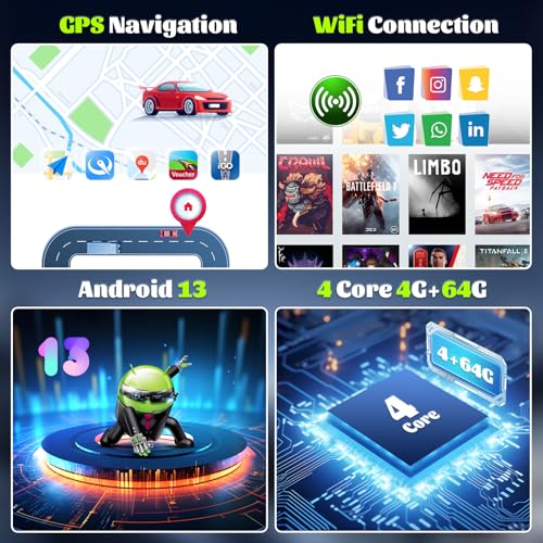 For Fiat Bravo 2008-2013, Android 15, 4G+64G CAMECHO Car Radio for Fiat Bravo Wireless Carplay Android Car, 9 Inch 2DIN Car Screen with GPS Navi WIFI EQ Bluetooth FM/RDS SWC Rear Camera+MIC