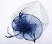 Cizoe Fascinators Hats 20s 50s Hat Pillbox Hat Cocktail Tea Party Headwear with Veil for Girls and Women(D-navy)