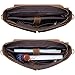Jack&Chris Leather Briefcases For Men Shoulder Laptop Bag Leather Messenger Bag (BROWN)