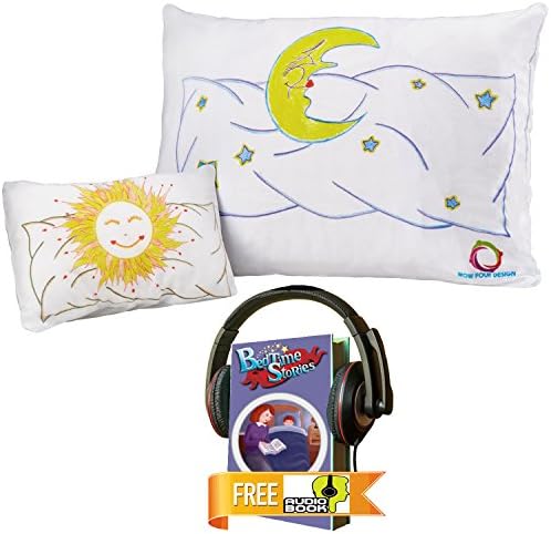 Wow Four Design Toddler Pillowcase Set 100% Cotton -1 Pillow Case Size 13x18 For The Toddler Pillow -1 For The Favorite Toy - Pillow Cases For Boys And Girls- 2 Pack Travel Pillow Covers; Audio Book