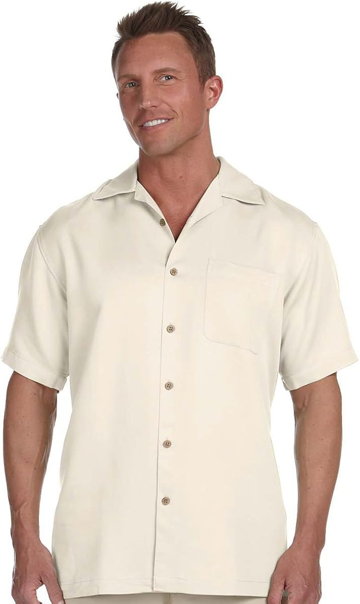 Harriton Men's Bahama Cord Camp Shirt