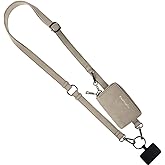 Save the Girls Clip and Go Brushed Vegan Phone Lanyard - Crossbody Phone Case with Pouch, Adjustable and Removable Strap