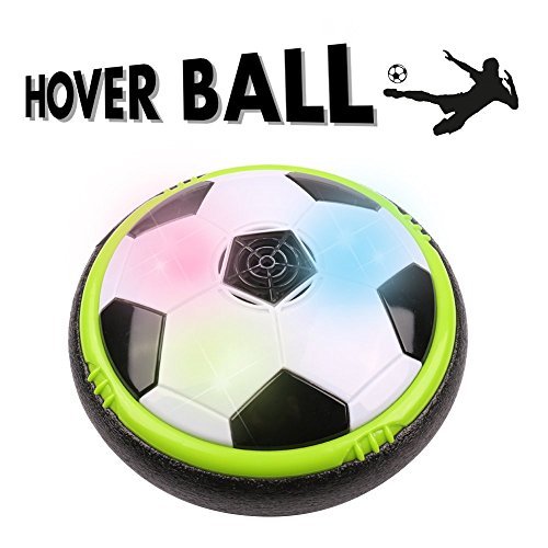 Game Toy for kids, Amazing Hover Ball with LED Lights & Foam Bumpers Football Toys for children Air Power Training Ball for Indoor or Outdoor with Parents Game Perfect for Kids gifts(Green/Black)